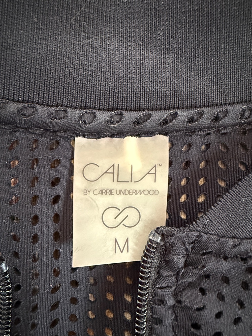 Calia Black Perforated Zip-Front Bomber Jacket - Picture 2 of 11